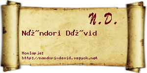 Nándori Dávid névjegykártya