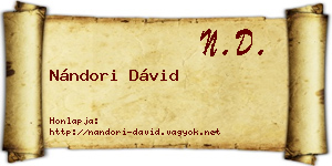 Nándori Dávid névjegykártya